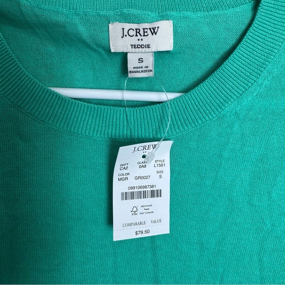 J. Crew Vibrant Teal Crewneck Sweater Size Small - Picture 2 of 4